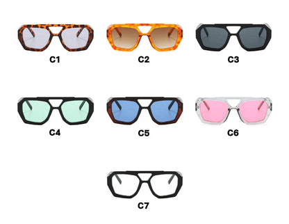 Double Bridges Chic Vintage Square Sunglasses