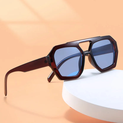 Double Bridges Chic Vintage Square Sunglasses