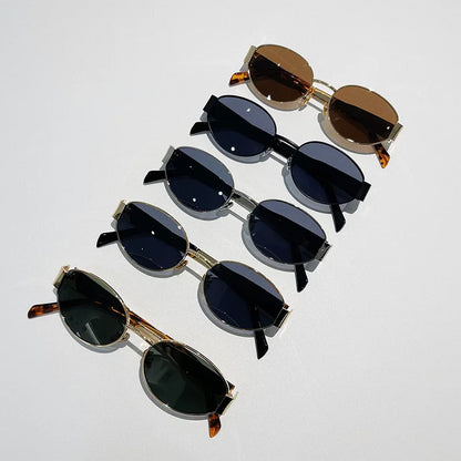 Luxury Women Oval Metal Sunglasses