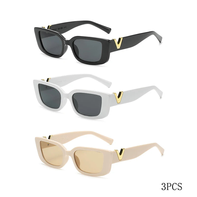 Rectangular Retro Design Sunglasses