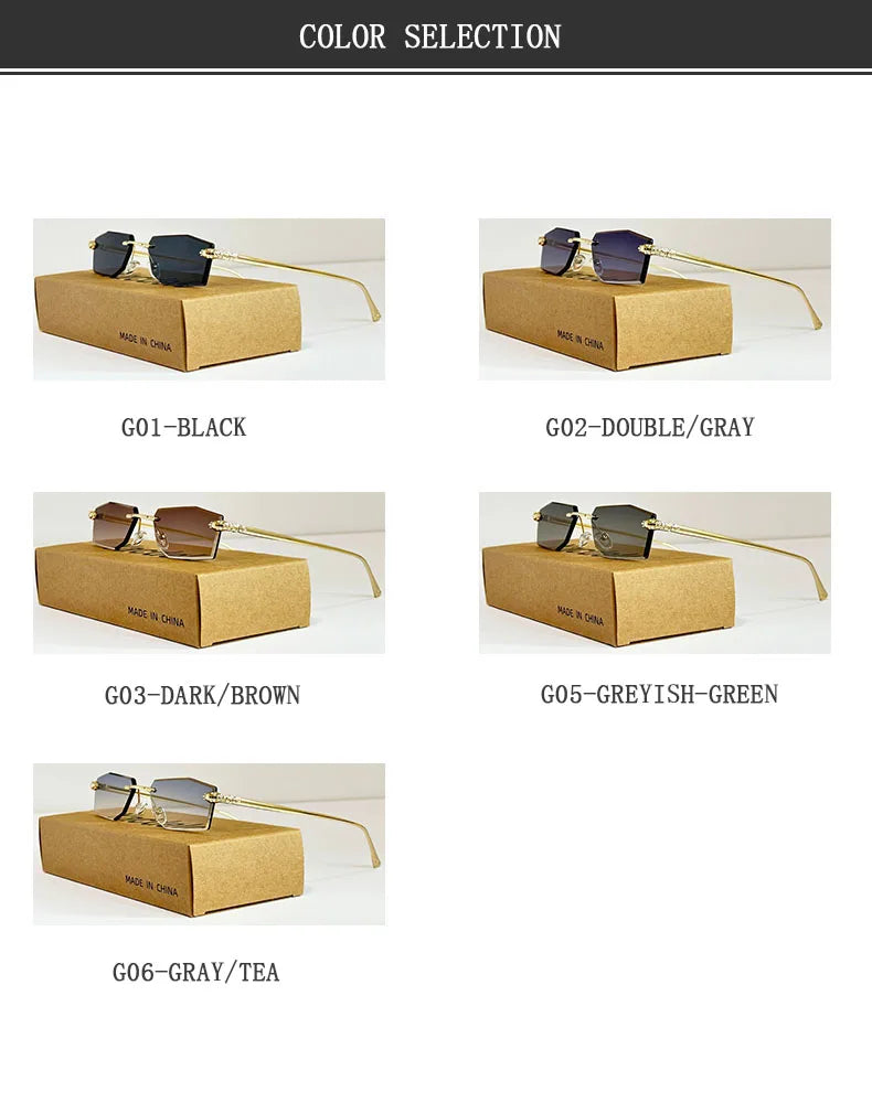 Women Luxe Rimless Sunglasses